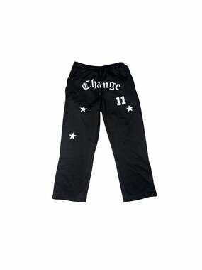 Manfinity Star Letter Print Drawstring Sweatpants Size L Black